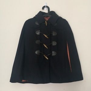 TOPSHOP NAVY BLUE HOODED DUFFLE CAPE